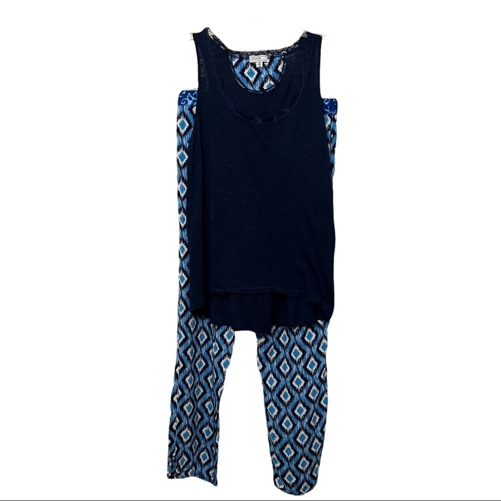LOUNGE AFFAIR (NWOT) PJ SET (TOP & BOTTOM) SIZE M. DRAWSTRING WAIST - Picture 1 of 12